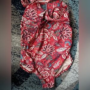 Isabel Maternity by Ingrid & Isabel Red Floral One Piece Swimsuit